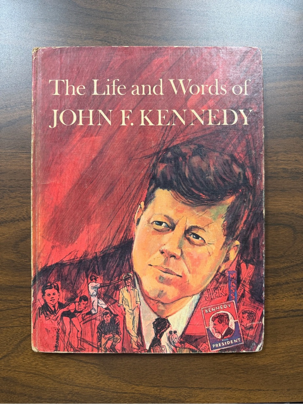 The Life and Words of John F. Kennedy - Red Illustrated Hard Cover Book